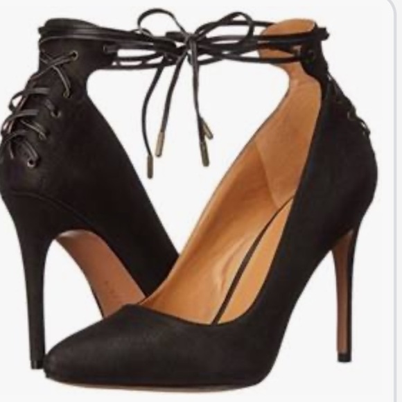 Nine West Shoes - SZ 8.5 Nine West Black Ebba Ankle Tie Heels